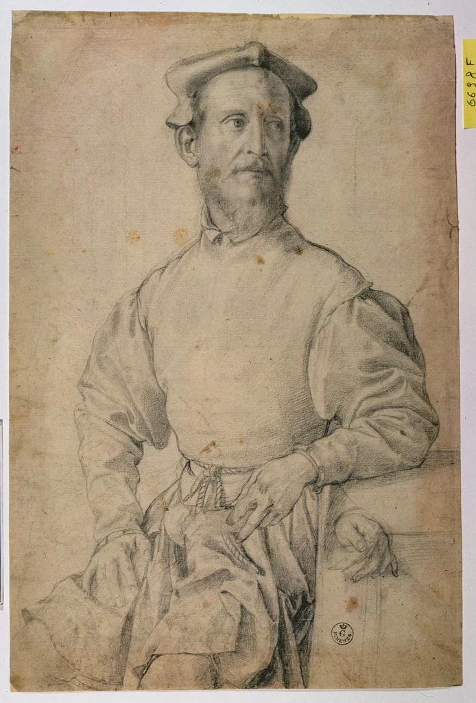  198-Agnolo Bronzino-Ritratto di Jacopo Pontormo-Gabinetto dei Disegni e Stampe, Galleria Degli Uffizi, 